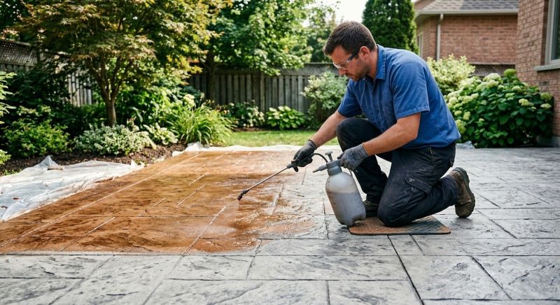 Concrete Patio Staining in Frisco, TX