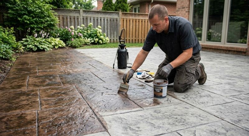 Stamped Concrete Staining in Dallas, TX